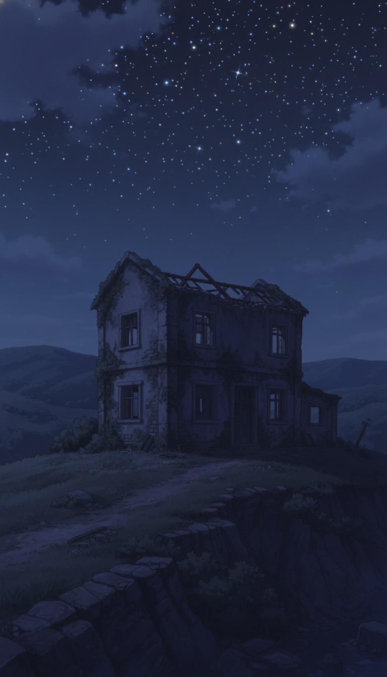 【無料配布】廃墟の背景イラスト/縦長— copainter ユーザーは商用可・無償で利用可