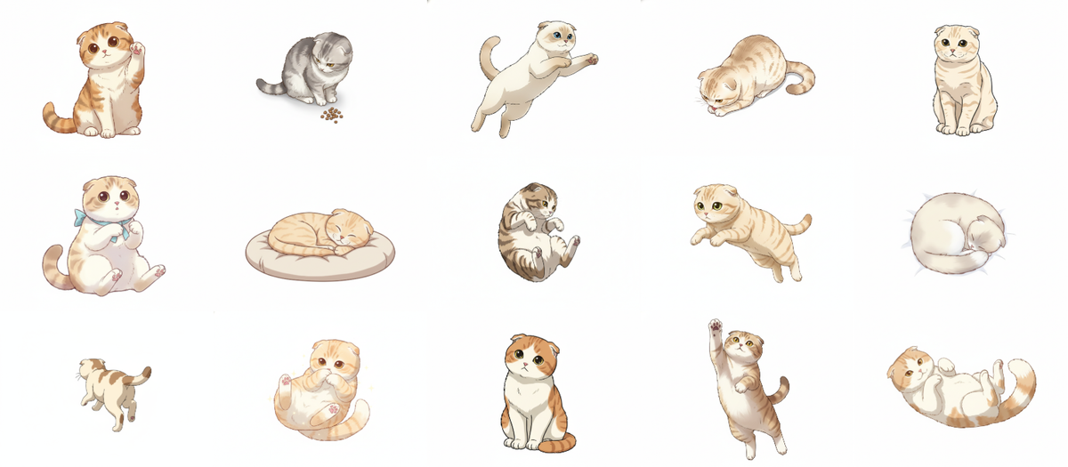 【無料配布】猫のポーズ集(2)— copainter ユーザーは商用可・無償で利用可