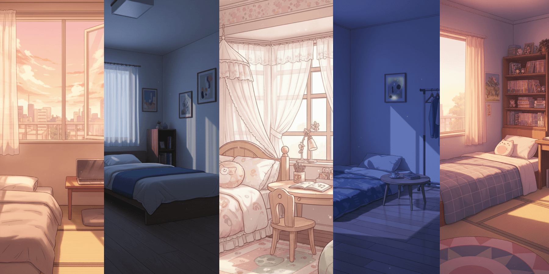 【無料配布】一人暮らしの寝室の背景イラスト/縦長— copainter ユーザーは商用可・無償で利用可