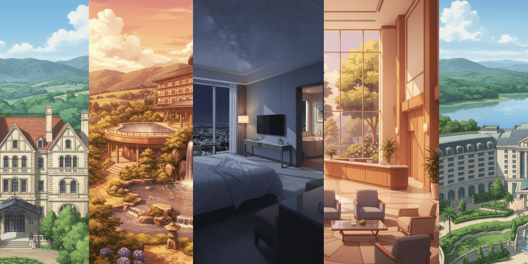 【無料配布】ホテルの背景イラスト/縦長— copainter ユーザーは商用可・無償で利用可