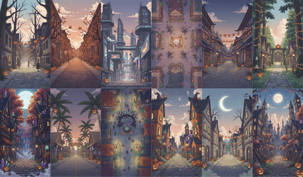 [Free Download] Fun Halloween Background Illustrations (Portrait) — Free for Commercial Use by copainter Users