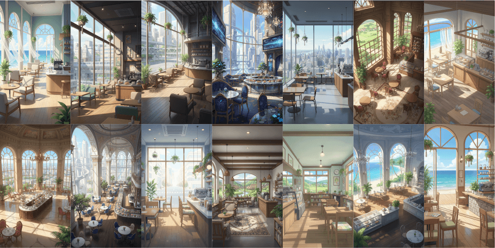 [Free Download] Vertical Background Illustration: Café Interior — Free to Use (Commercial OK) for copainter Users