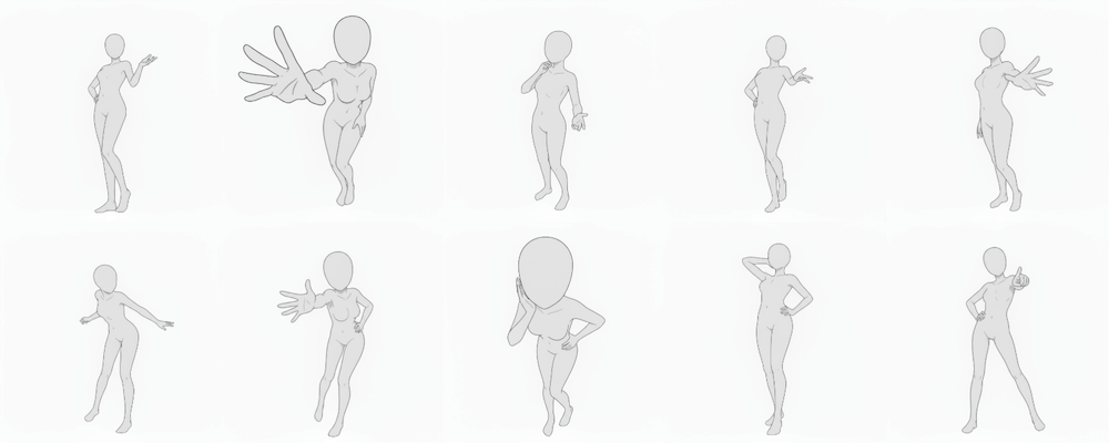 [Free Download] Female Standing Pose Base Set (1) — Free for Commercial Use by copainter Users
