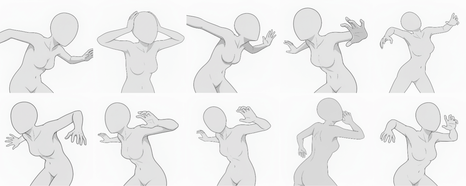 [Free Download] Female Shocked & Frightened Pose Set — Free for Commercial Use by copainter Users