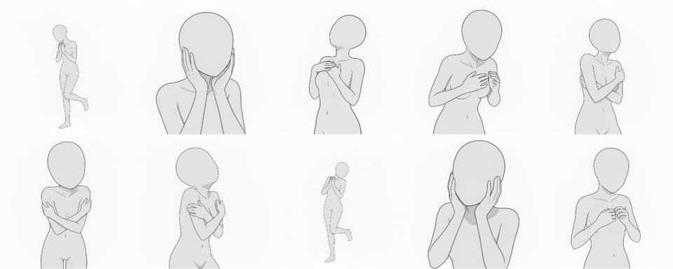 [Free Download] Female Dreamy / Lovestruck Pose Set — Free for Commercial Use by copainter Users