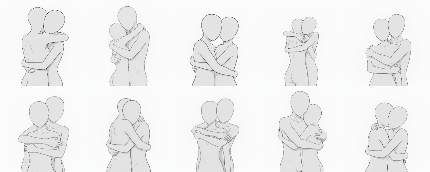 [Free Download] Male & Female Hugging Pose Set — Free for Commercial Use by copainter Users