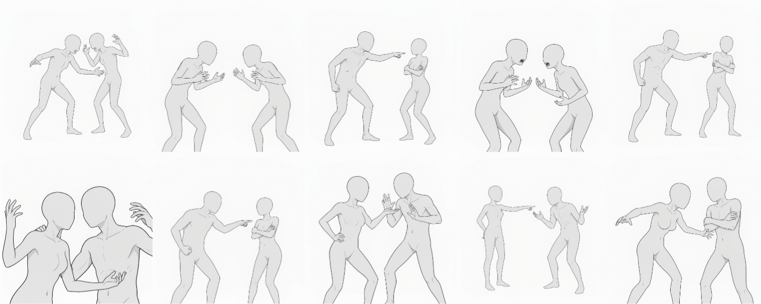 [Free Download] Male & Female Fighting Pose Set — Free for Commercial Use by copainter Users