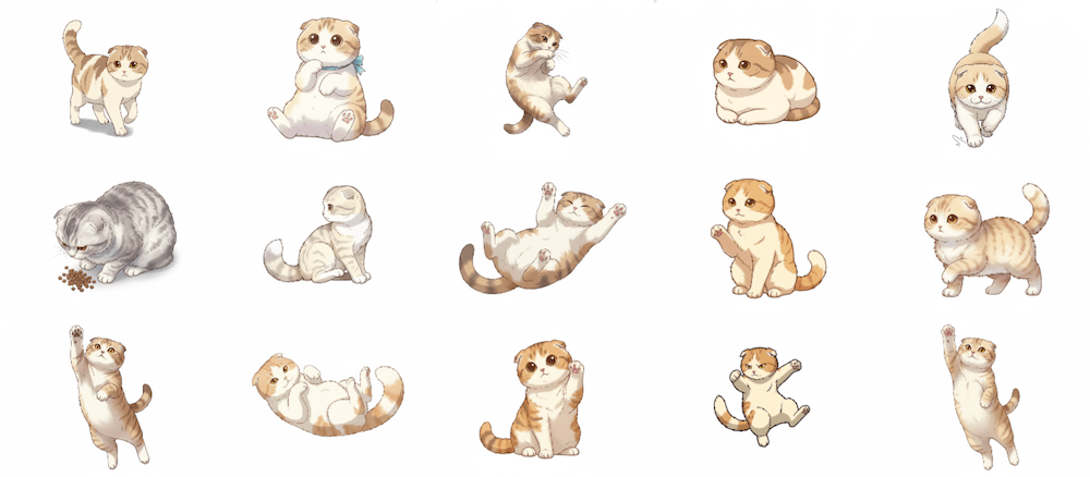 [Free Download] Cat Pose Set (1) — Free for Commercial Use by copainter Users