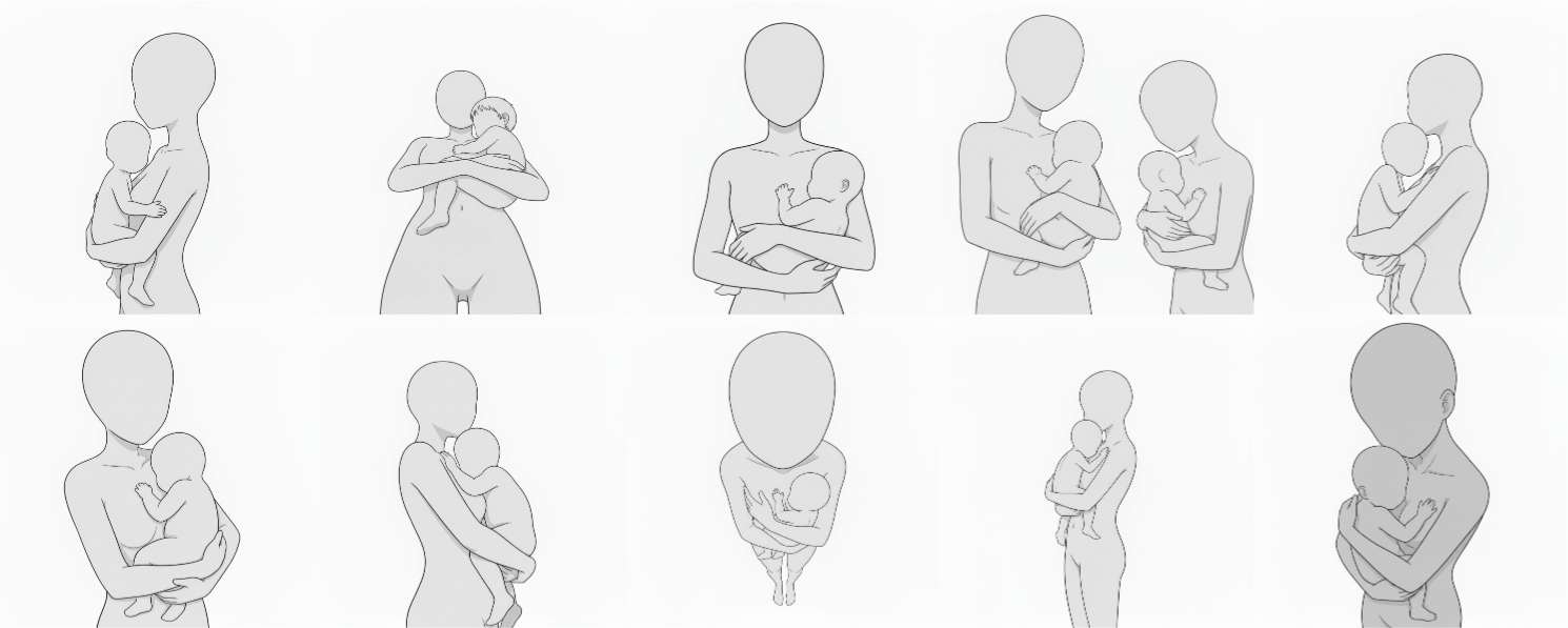 [Free Download] Woman Holding a Baby Pose Collection — copainter users may use it commercially and free of charge