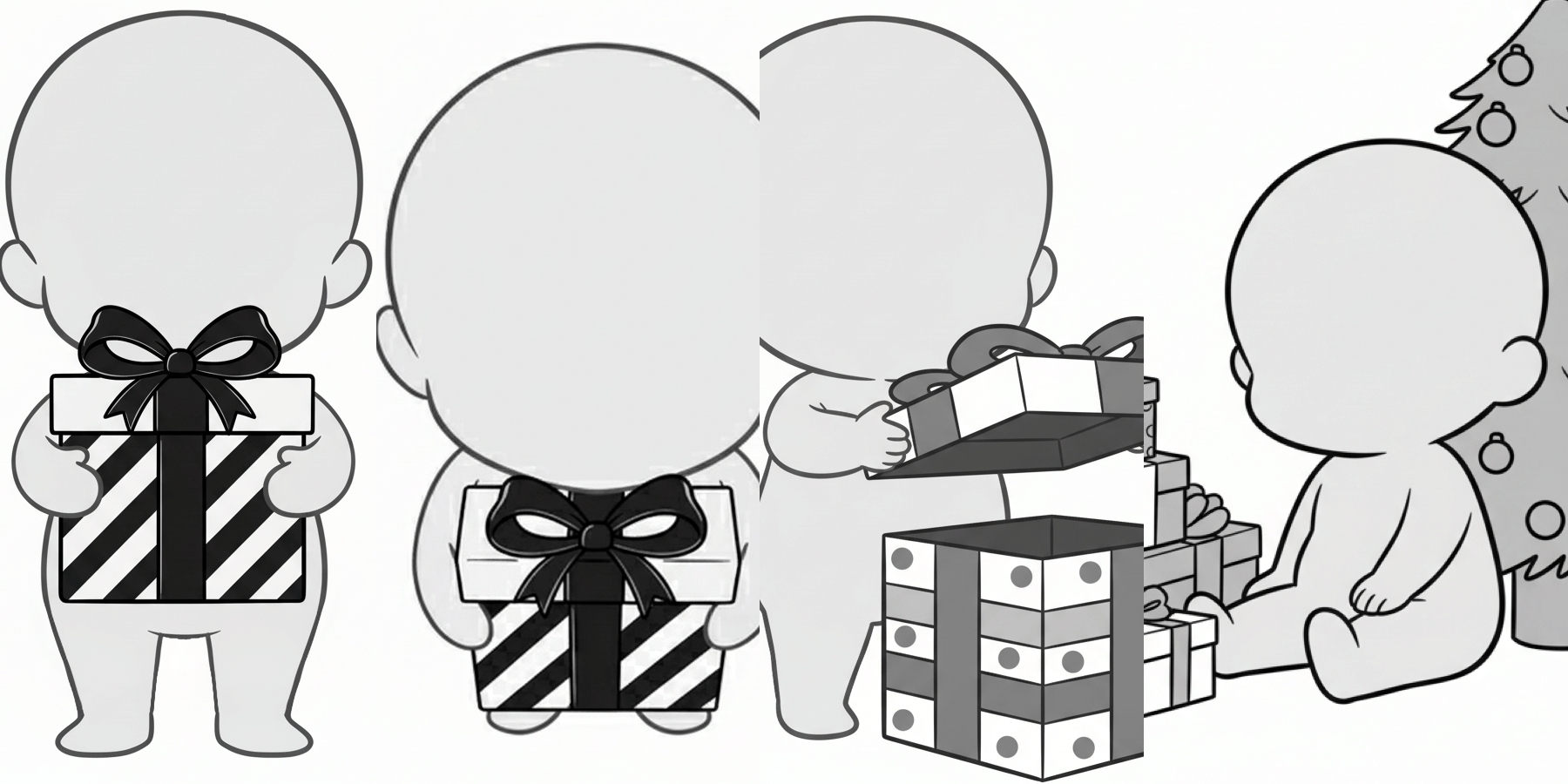 [Free Download] Child Holding a Present Pose Pack — Commercial Use Allowed (Free) for copainter Users