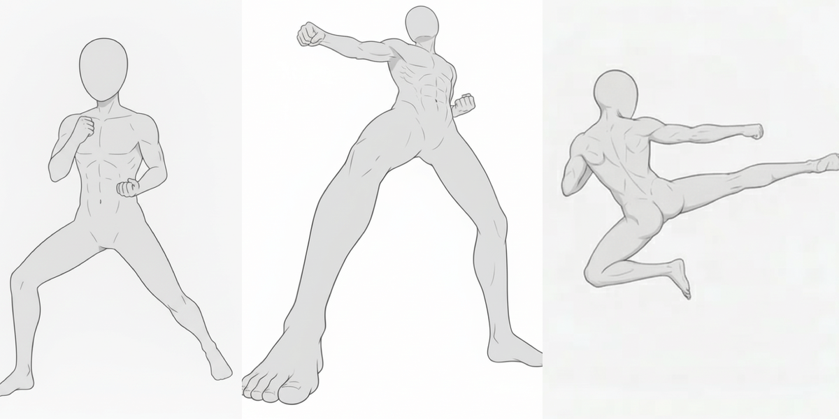 [Free Download] Men Doing Karate Pose Collection — Free for copainter Users, Commercial Use Allowed