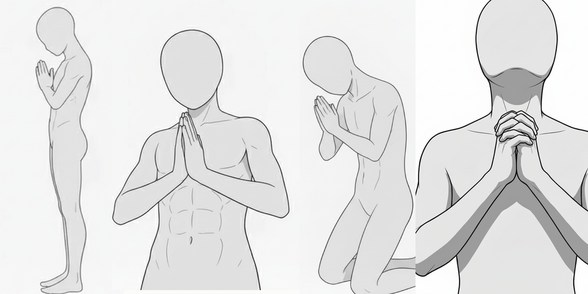 [Free Download] Praying Male Pose Pack — Commercial Use Allowed (Free) for copainter Users
