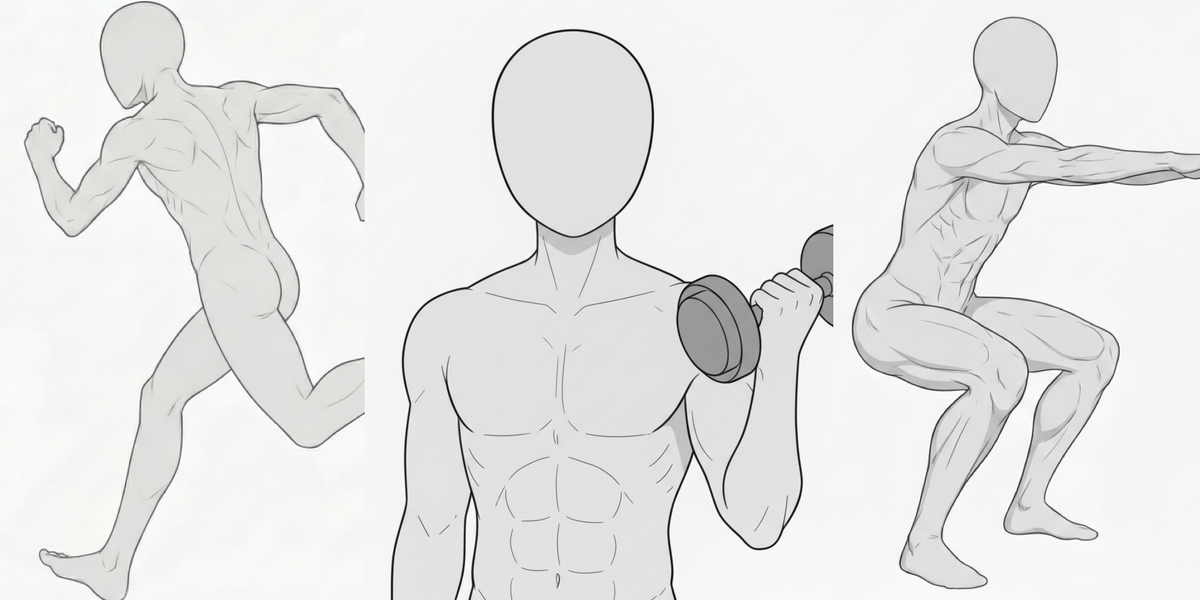 [Free Download] Male Workout Pose Collection — Copainter users can use it for free, including commercial use.