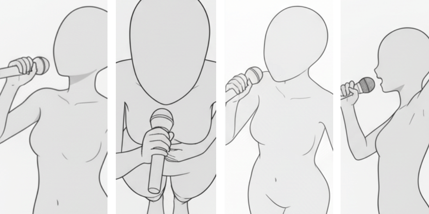 [Free Download] Pose Pack: Women Singing — Free for copainter users, commercial use permitted.