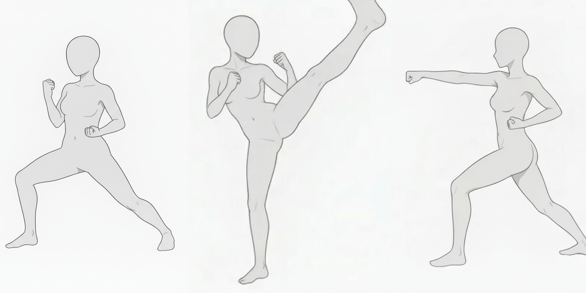 [Free Download] Women Doing Karate Pose Collection — Free for copainter Users, Commercial Use Allowed