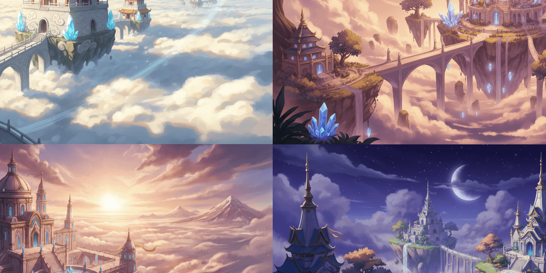 【無料配布】天空神殿の背景イラスト/横長— copainter ユーザーは商用可・無償で利用可