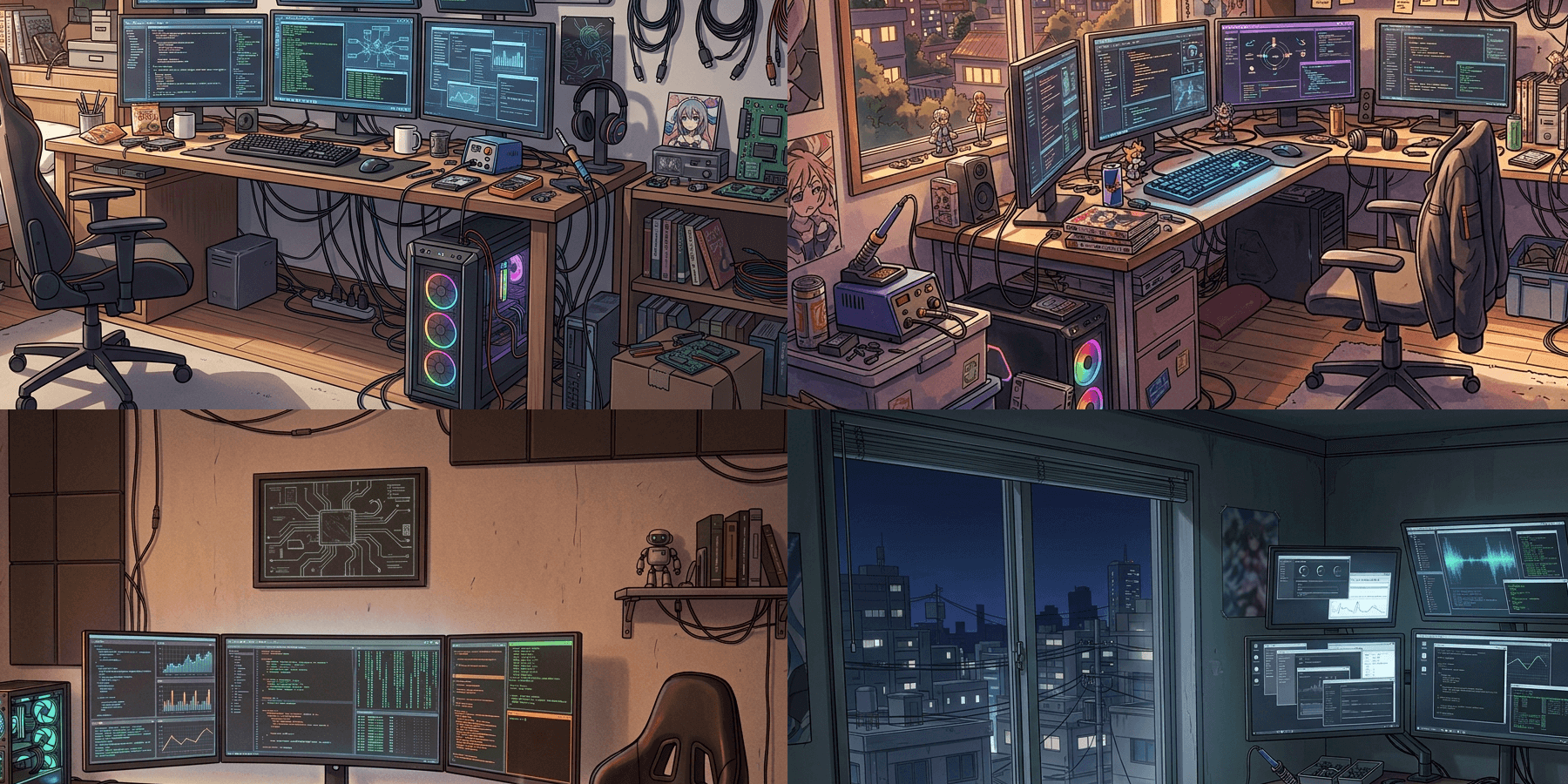 【Free Download】Room with a Computer Background Illustration (Landscape) Free for copainter users, with commercial use allowed at no cost.