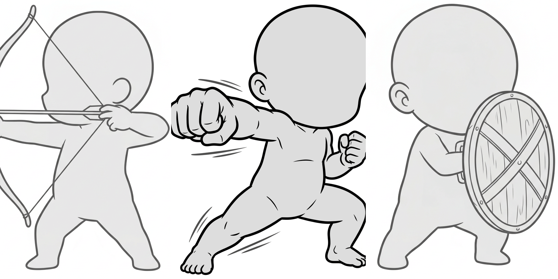[Free Download] Chibi Character Battle Pose Collection — Free for Copainter Users, Including Commercial Use