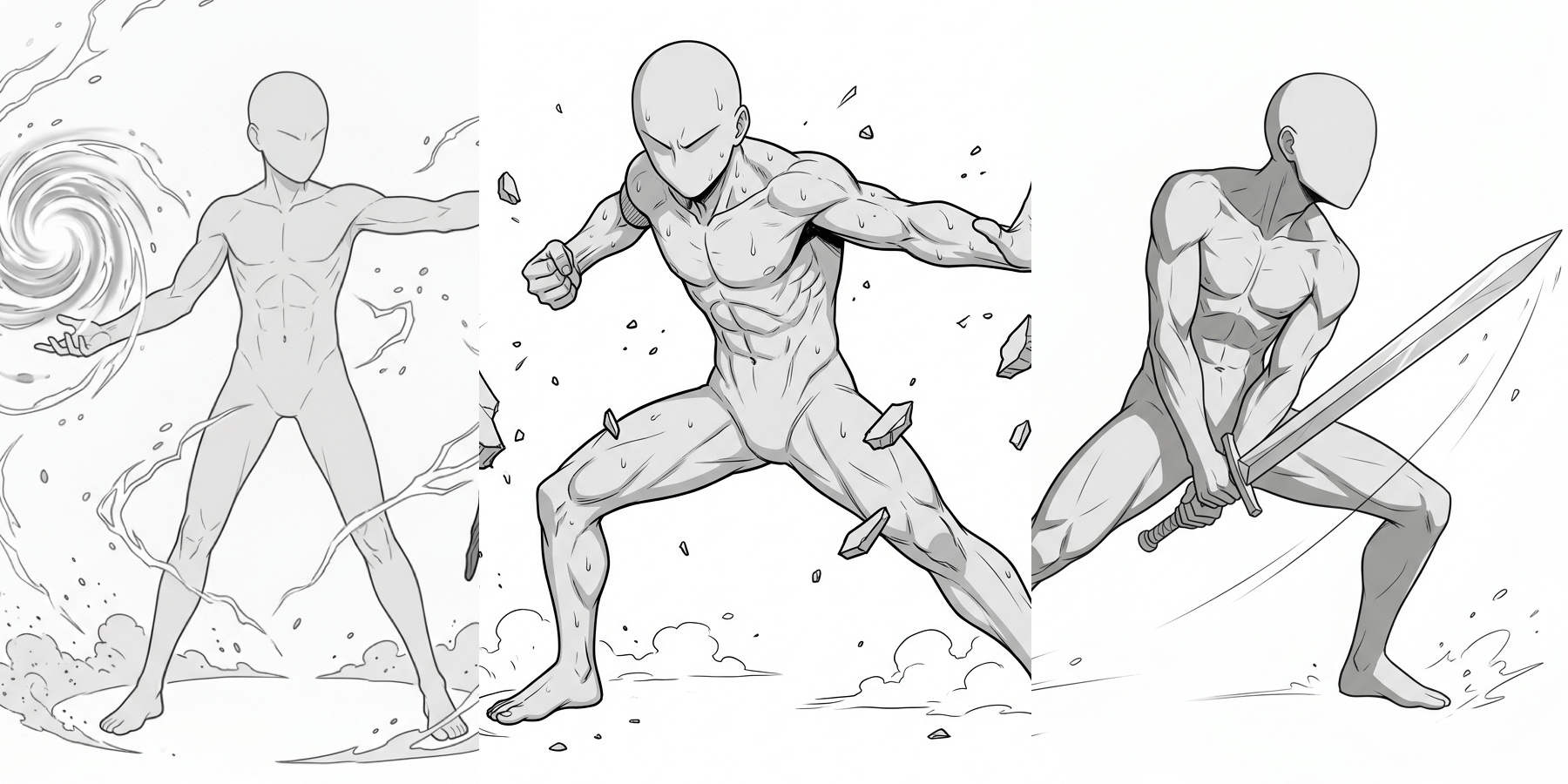 [Free Download] Male Battle Pose Collection — Free for Copainter Users, Including Commercial Use