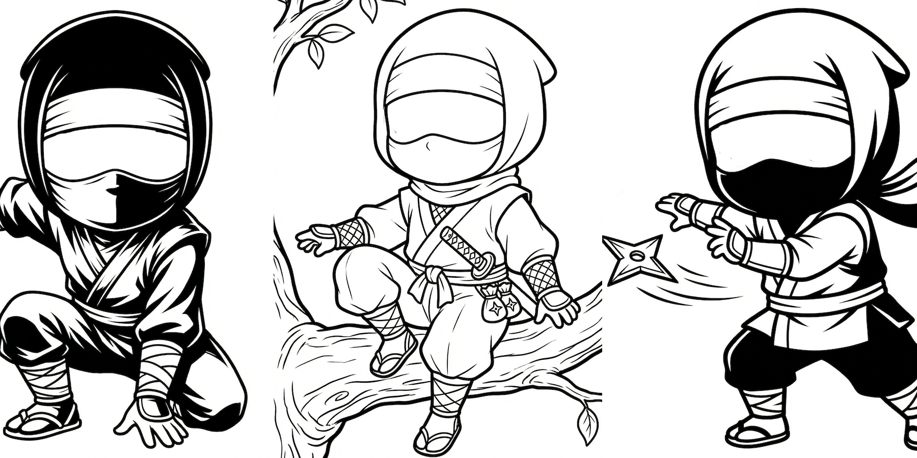 【無料配布】子供の忍者のポーズ集— copainter ユーザーは商用可・無償で利用可