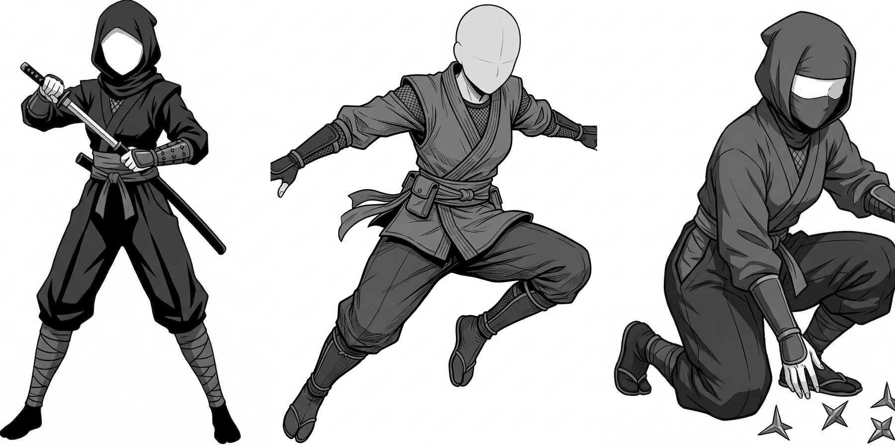 【無料配布】女忍者のポーズ集— copainter ユーザーは商用可・無償で利用可