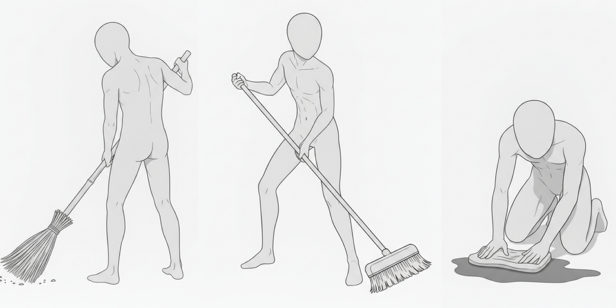 【Free Download】Pose Reference Pack: Men Cleaning — Copainter Users: Free to Use, Commercial Use Allowed