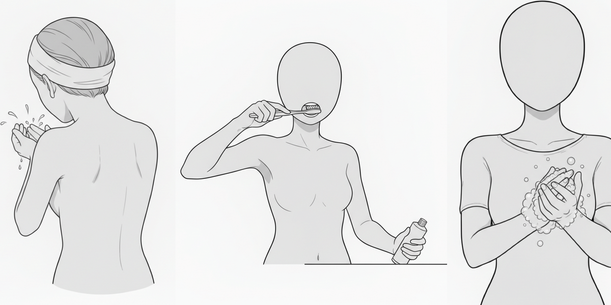 【Free Download】Pose Reference Pack: Women Standing at a Bathroom Sink — Copainter Users: Free to Use, Commercial Use Allowed