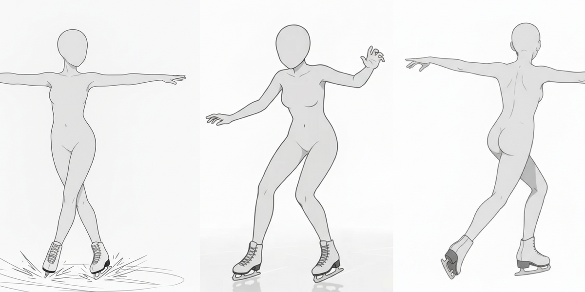 【Free Download】Pose Reference Pack: Women Skating — Copainter Users: Free to Use, Commercial Use Allowed