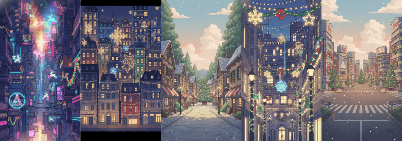 【無料配布】クリスマスの背景イラスト/縦長— copainter ユーザーは商用可・無償で利用可