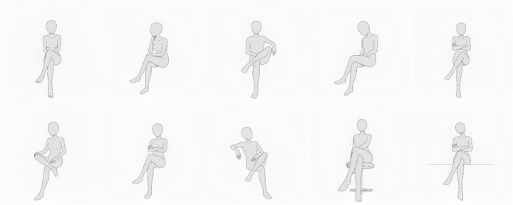 [Free Download] Pose Pack: Women Crossing Their Legs — copainter users can use it free of charge, including for commercial use.