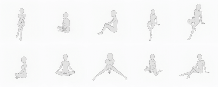 [Free Download] Female Sitting Pose Set — Free for Commercial Use by copainter Users