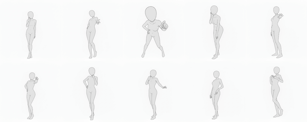 [Free Download] Female Standing Pose Base Set (2) — Free for Commercial Use by copainter Users