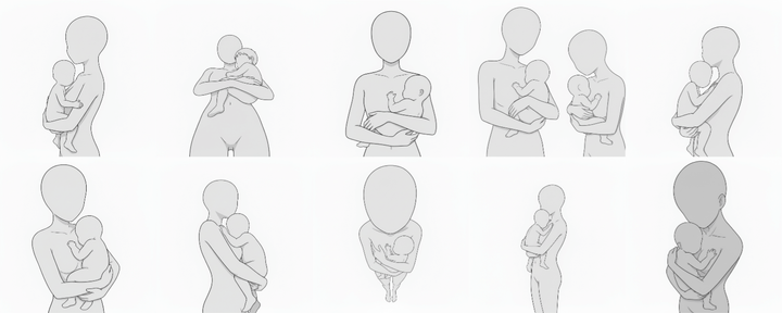 [Free Download] Woman Holding a Baby Pose Collection — copainter users may use it commercially and free of charge