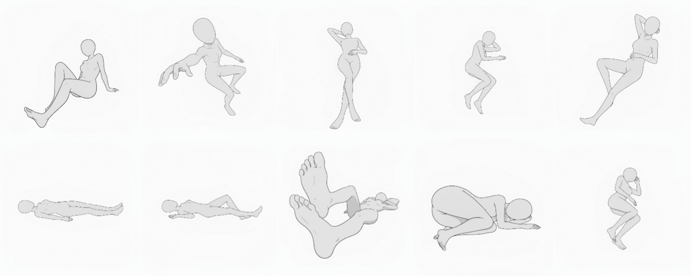 [Free Download] Female Lying Pose Set — Free for Commercial Use by copainter Users