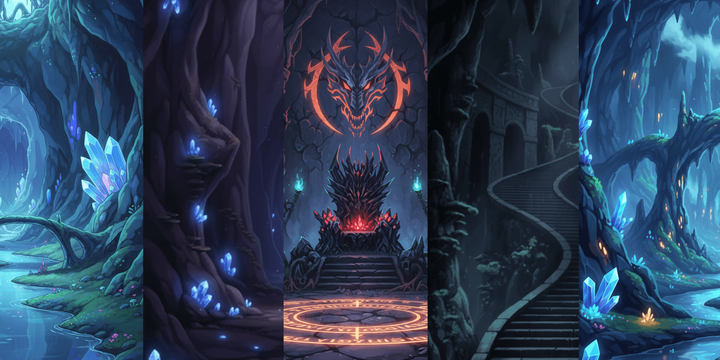 [Free Download] Fantasy Dungeon Background Illustrations (Portrait) — Commercial Use Allowed (Free) for copainter Users