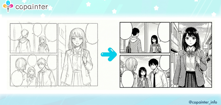 With copainter’s AI Assistant, anyone can create manga—easily.