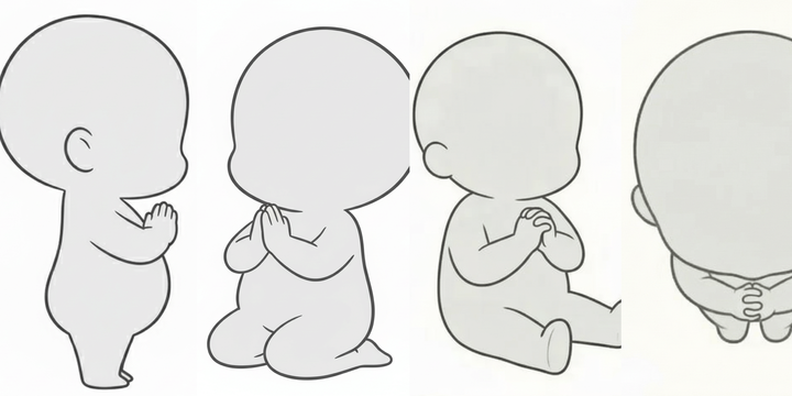 [Free Download] Praying Child Pose Pack — Commercial Use Allowed (Free) for copainter Users