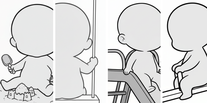 [Free Download] Child Playground Pose Collection — copainter users can use it commercially for free.