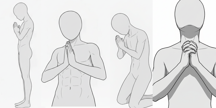 [Free Download] Praying Male Pose Pack — Commercial Use Allowed (Free) for copainter Users