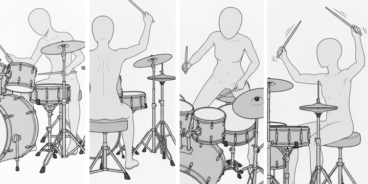 [Free Download] Pose Pack: Women Playing Drums — copainter users can use it free of charge, including for commercial use.