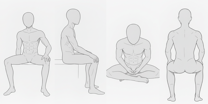 [Free Download] Male Sitting Pose Collection — copainter users can use it commercially for free.