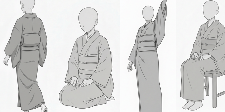 [Free] Kimono Female Poses Collection — Free Commercial Use for copainter Users