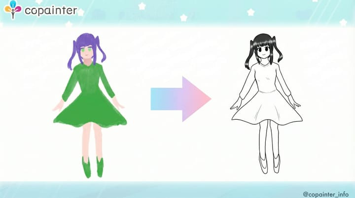 Turn Color Illustrations into Line Art in Seconds! Speed Up Your Inking Workflow with Copainter’s AI Assistant