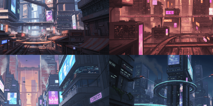 【Free Download】Cyberpunk Cityscape Background Illustration (Wide Format) — Copainter Users: Free to Use, Commercial Use Allowed
