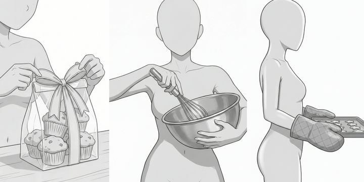 【Free Download】Pose Reference Pack: Women Baking — Copainter Users: Free to Use, Commercial Use Allowed