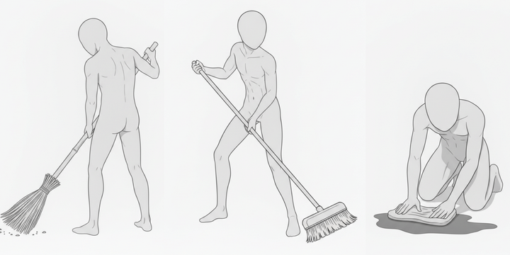 【Free Download】Pose Reference Pack: Men Cleaning — Copainter Users: Free to Use, Commercial Use Allowed